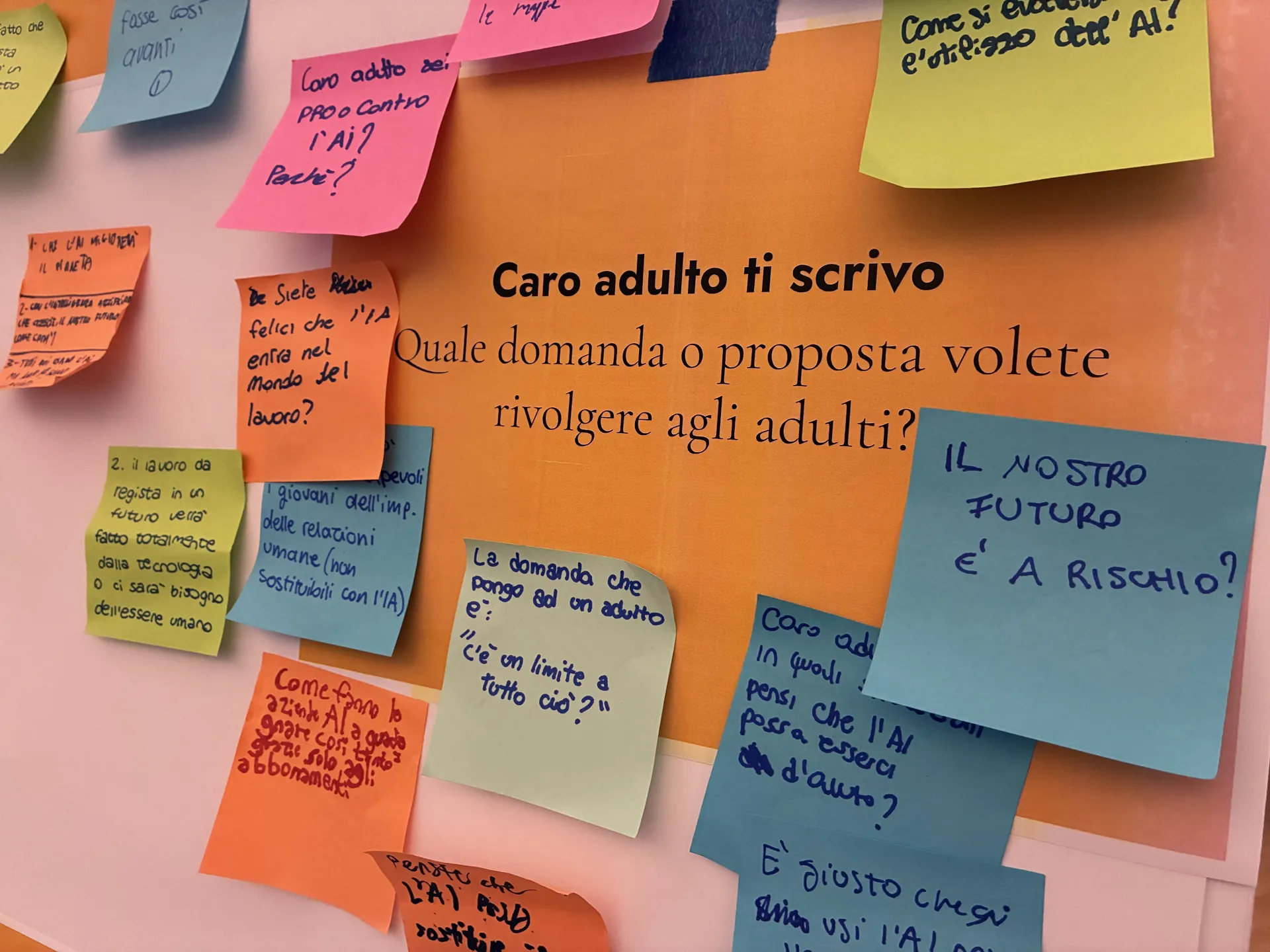 Le domande e le proposte formulate dagli studenti per gli adulti sul futuro del lavoro e sull’intelligenza artificiale.